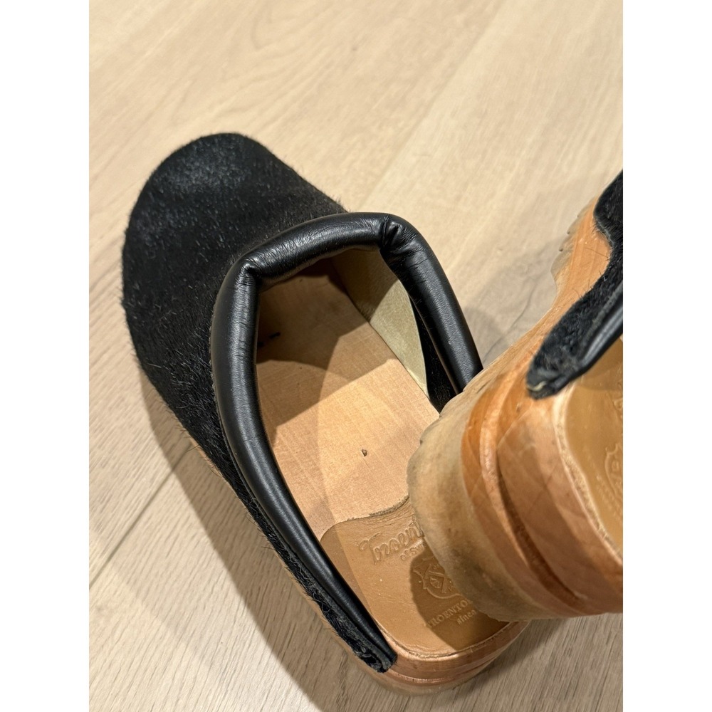 Troentorp clogs black pony hair Rembrandt Swedish Size 39 W9 M6 mules - Picture 8 of 9